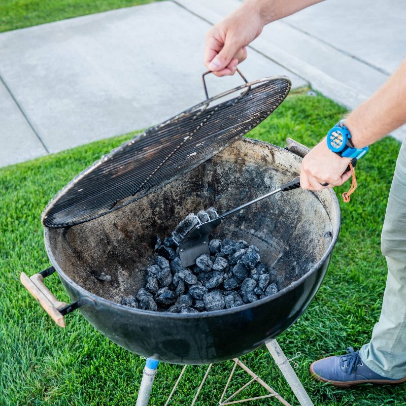 Brush 'n Rake Grill Brush & Coal Rake Silver - BBQ Dragon