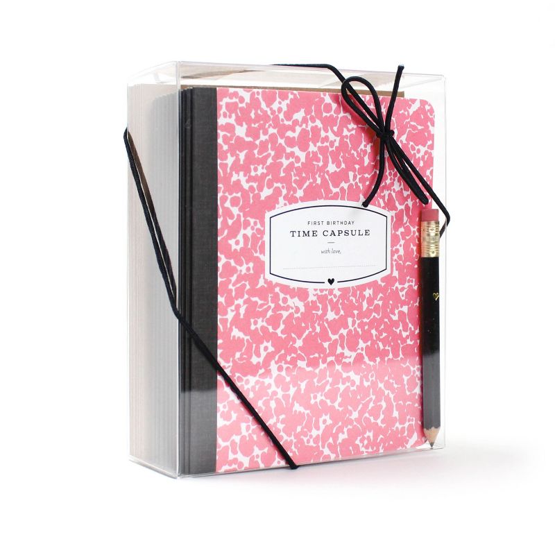 "First Birthday Time Capsule" NoteCard Pink