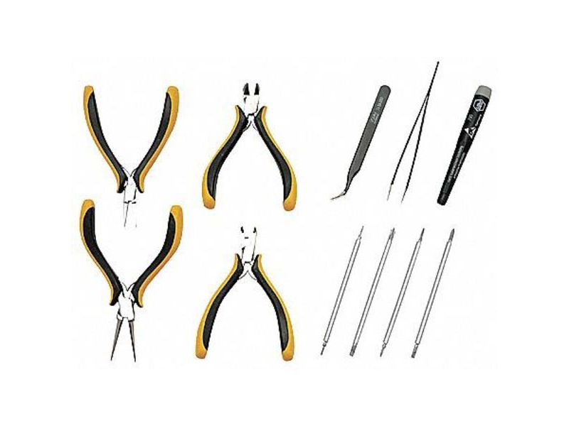 WIHA TOOLS 32744 ESD Bent Needle Nose Plier,4-3/4 in.