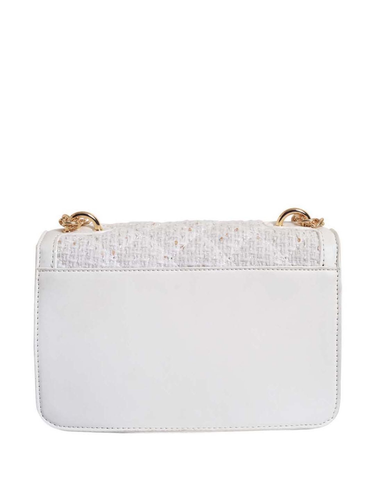 Lino Perros White Textured Medium Sling Handbag
