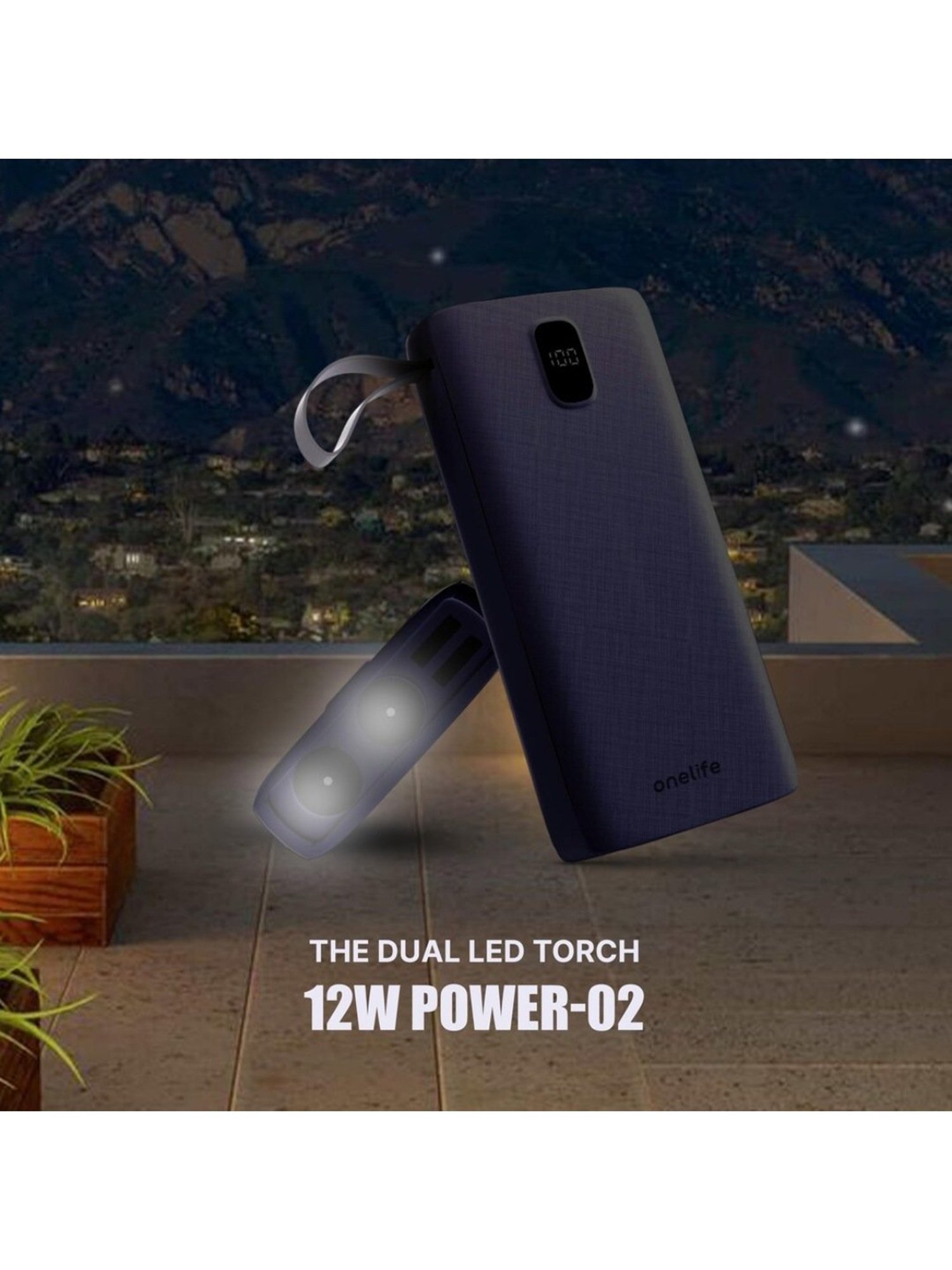 Onelife Power 02, 20000mAh 12W Lithium-Polymer Power Bank with Dual Input, Dual Output (Black)