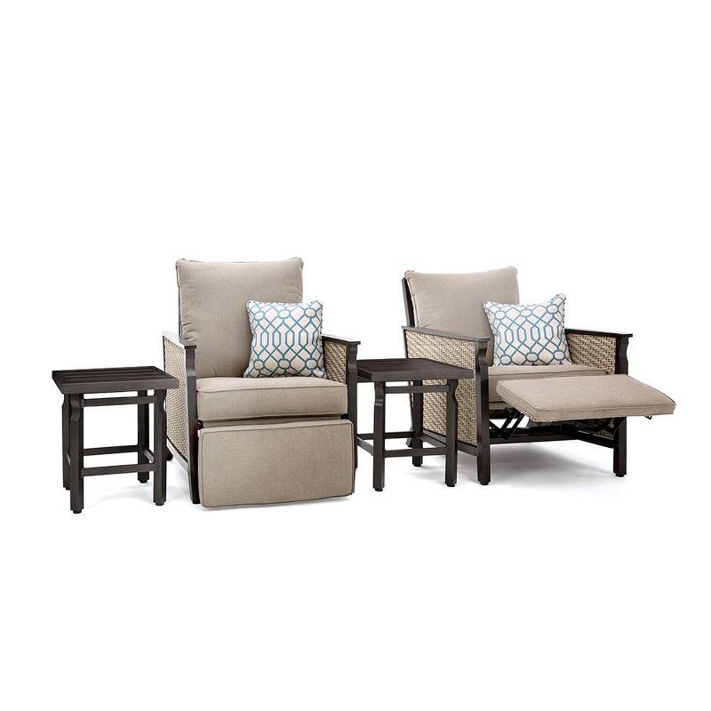 Colton Wicker Outdoor Recliner with Sunbrella Cast Shale Cushion - Tan - La-Z-Boy