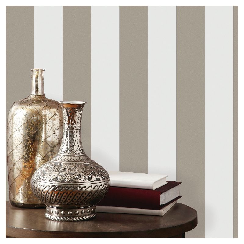 Devine Color Suit & Tie Peel & Stick Wallpaper Brown/Whie