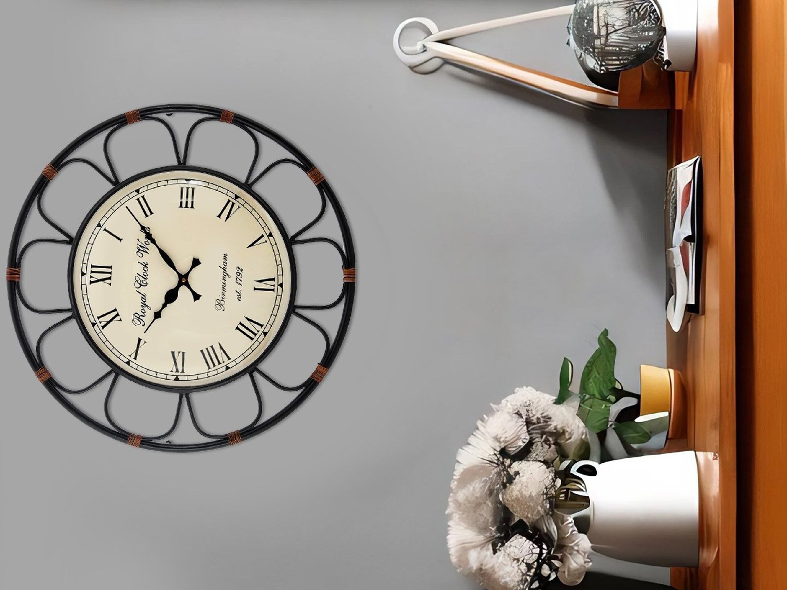 SEIKO classic black plastic wall clock with sweep movement