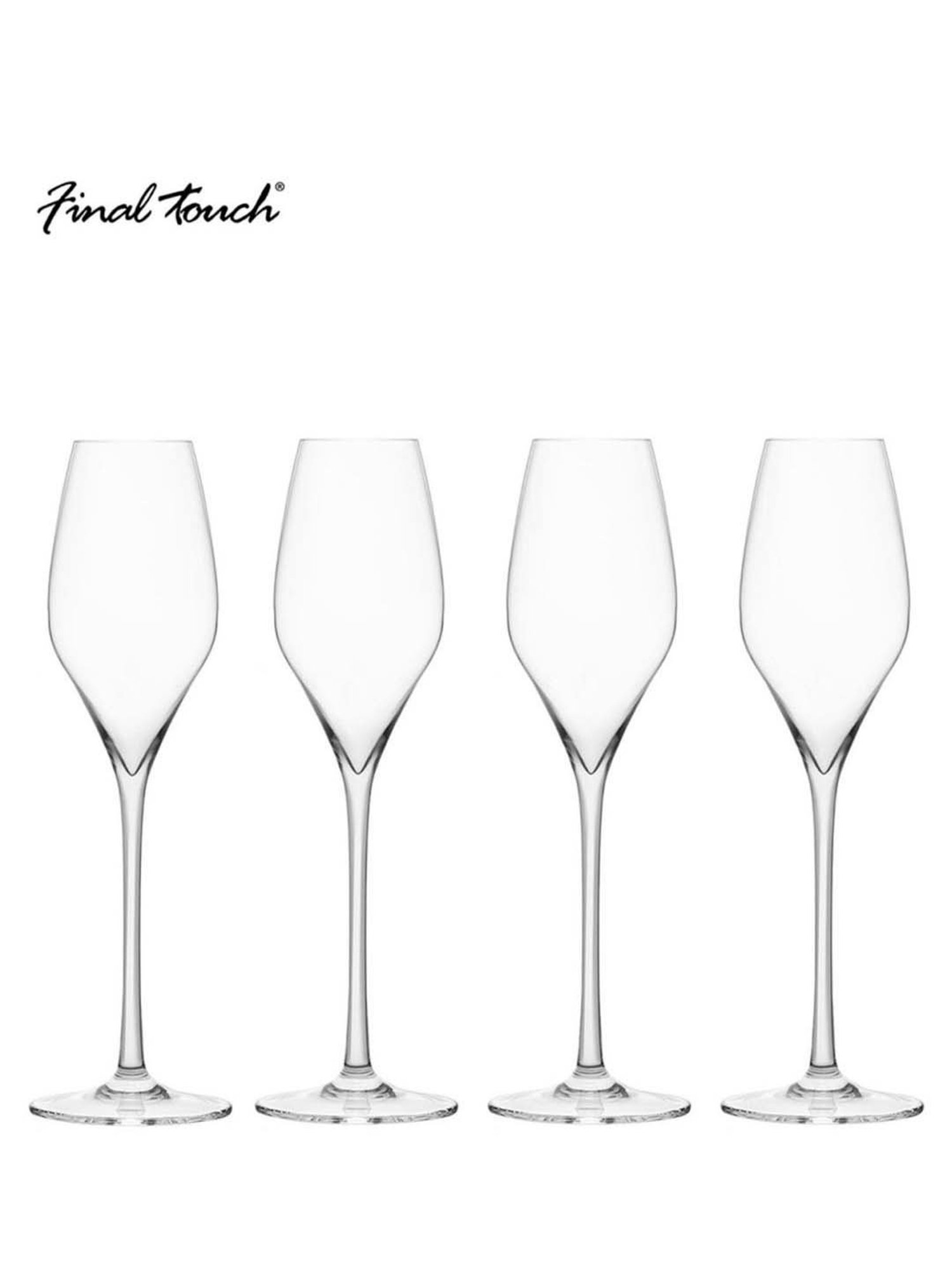 Final Touch 4-Piece Transparent Champagne Glass Set