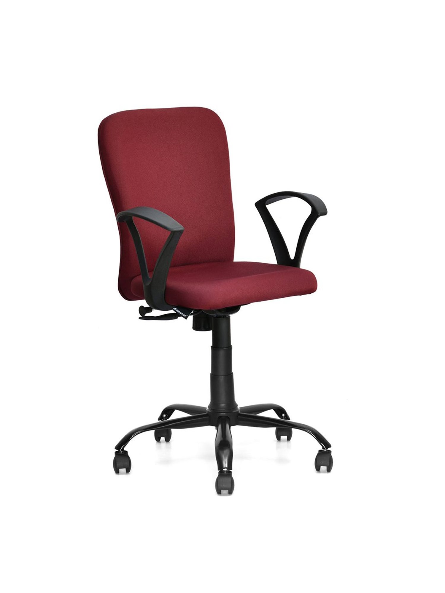 Nilkamal Lusaka Maroon Fabric Ergonomic Mid Back Office Chair with Height Adjustable