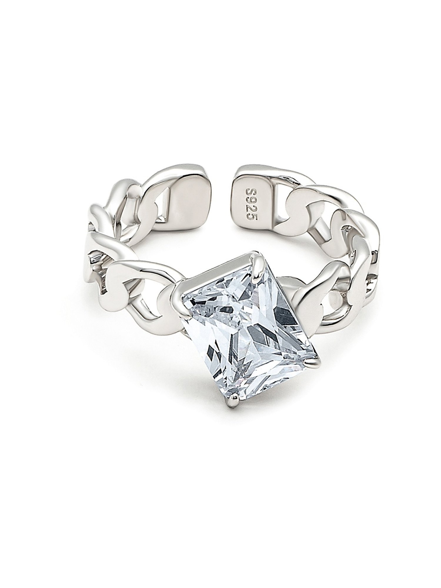 Silberry 92.5 Sterling Silver Crystal Aura Ring