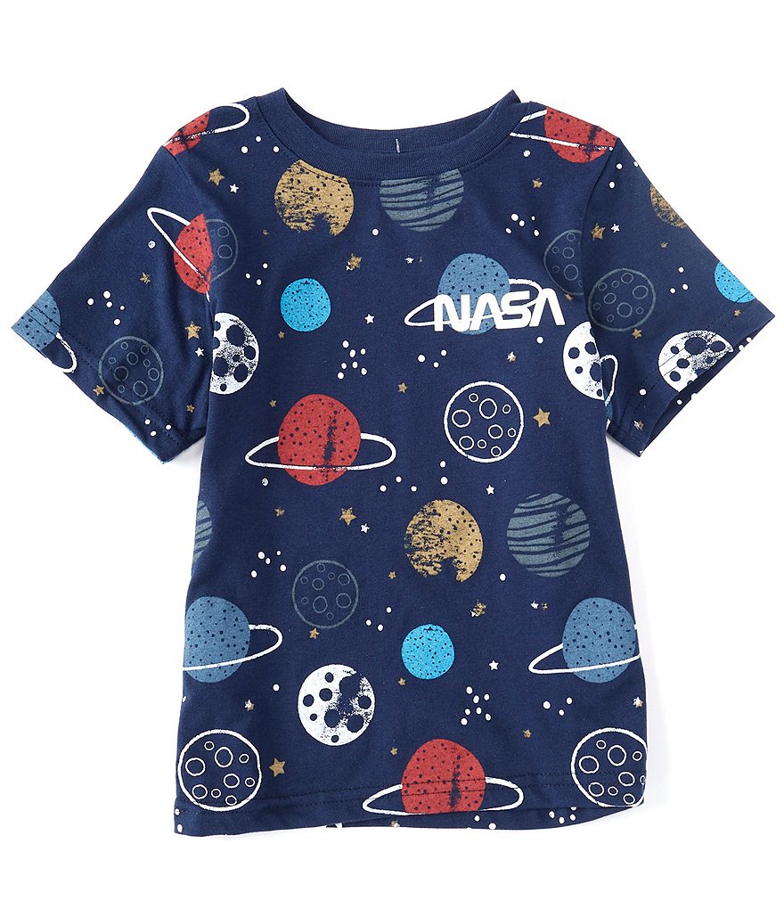 NASA Little Boys 2T-7 Short-Sleeve Planet Printed Tee