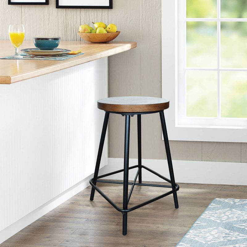 Set of 2 24" Inez Counter Height Barstools Black - Carolina Chair & Table