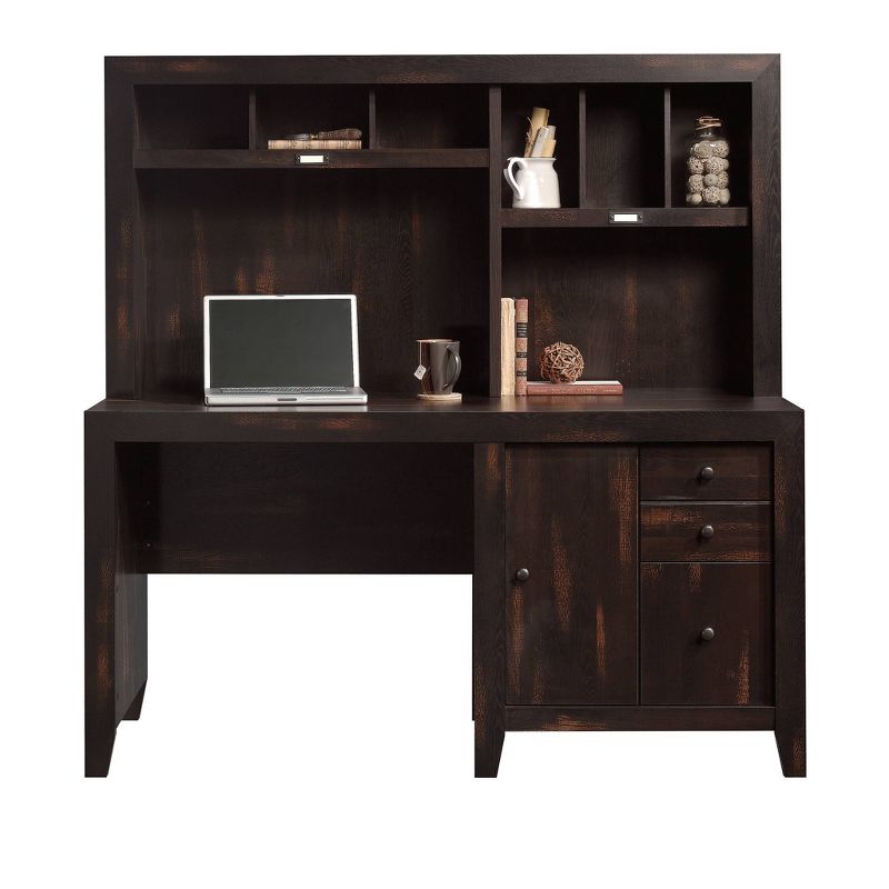 Dakota Pass Computer Desk with Hutch Light Brown - Sauder