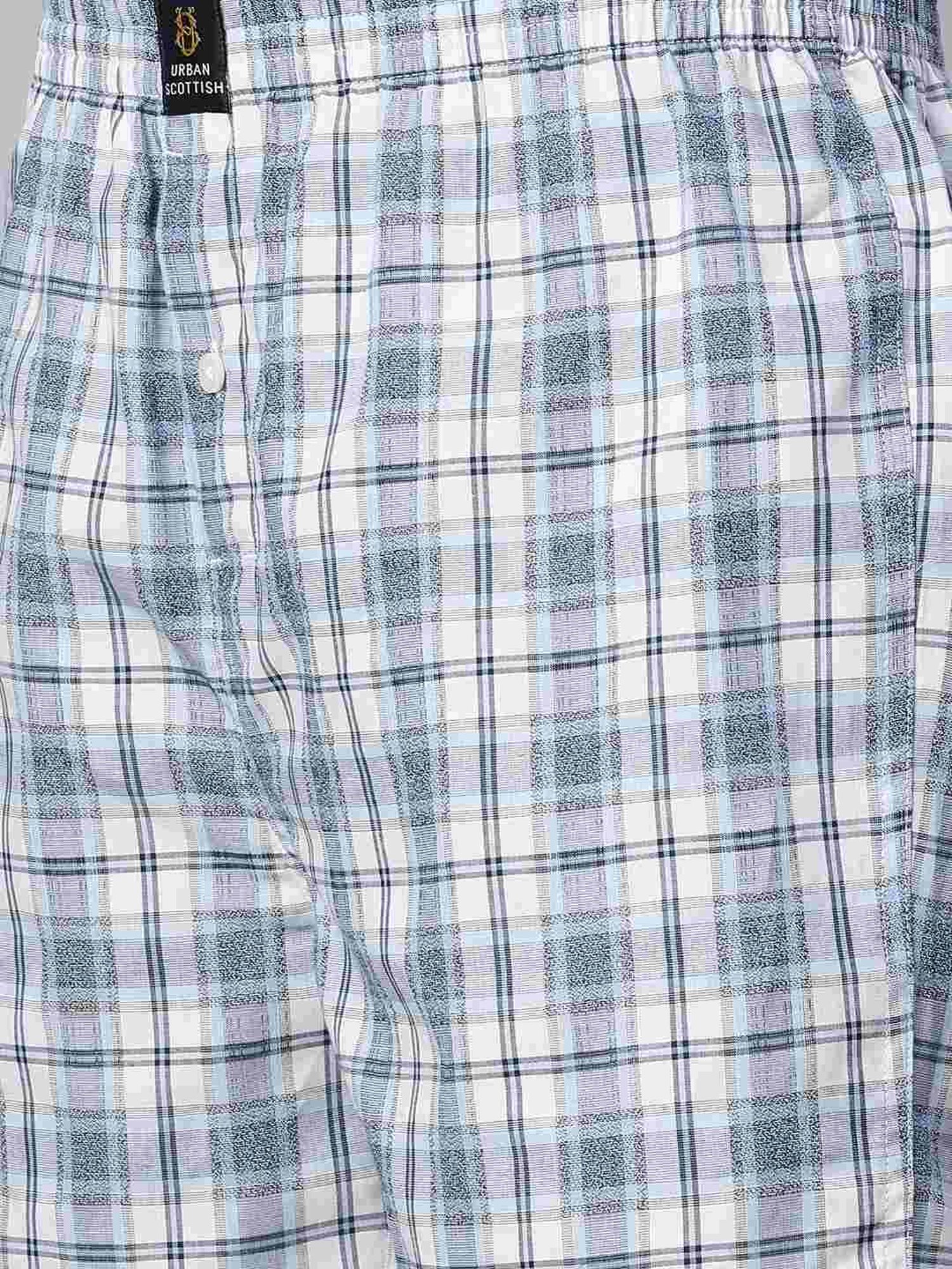 Urban Scottish Multicolored Regular Fit Checks Boxers - Pack Of 3