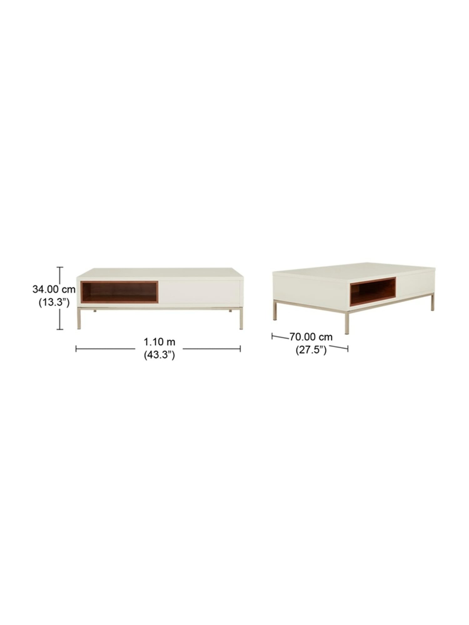 Godrej Interio Accord White Engineered Wood Coffee Table