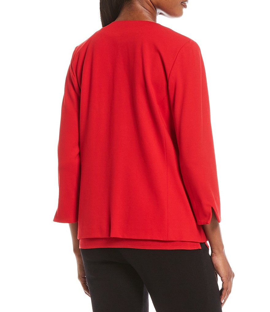 Misook Bracelet Sleeve Studded Pocket Ponte Jacket