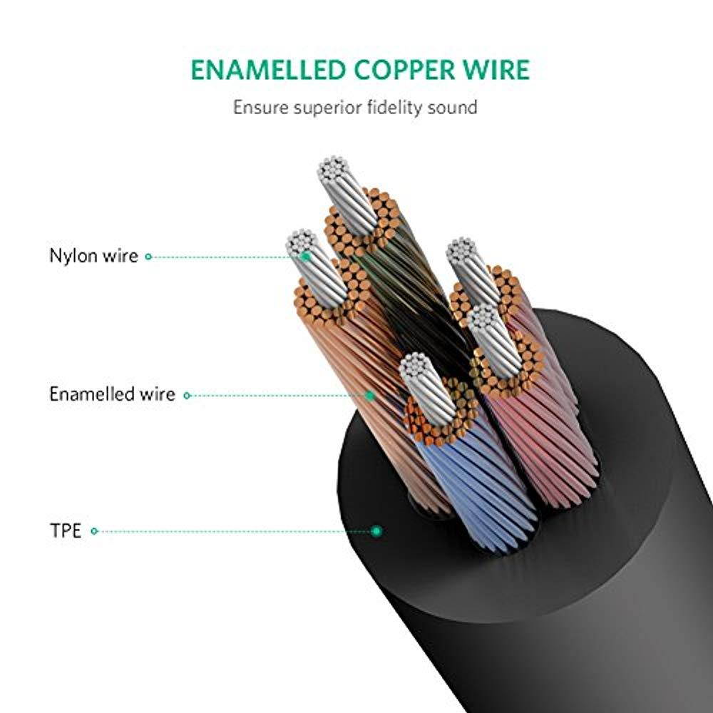 Headphone Splitter for Computer 3.5mm Female to 2 Dual 3.5mm Male Headphone Mic Audio Y Splitter Cable Smartphone Headset to PC Adapter (Black)