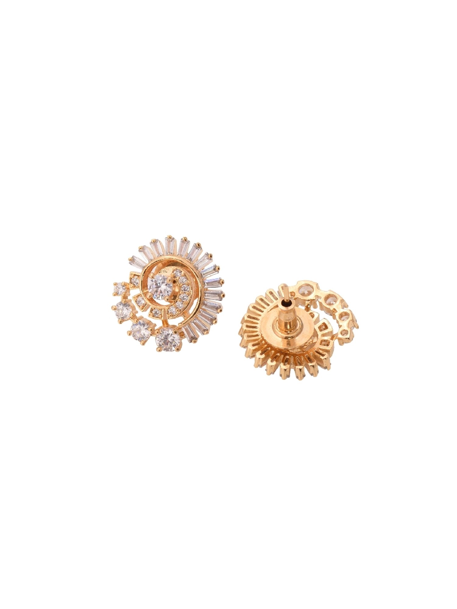 Saraf RS Jewellery Gold White AD Studded Studs Earrings