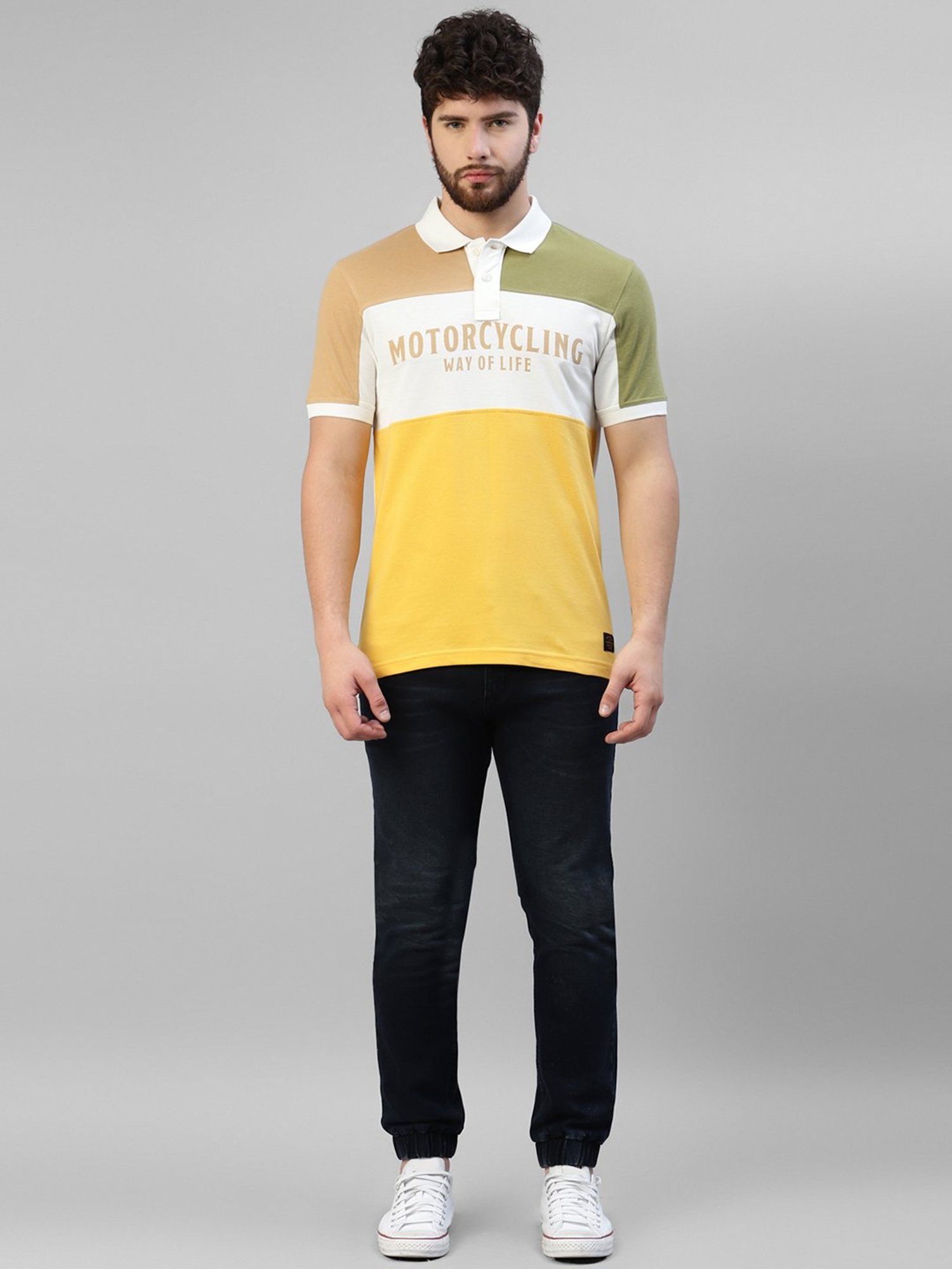 Royal Enfield Yellow Regular Fit Polo T-Shirt