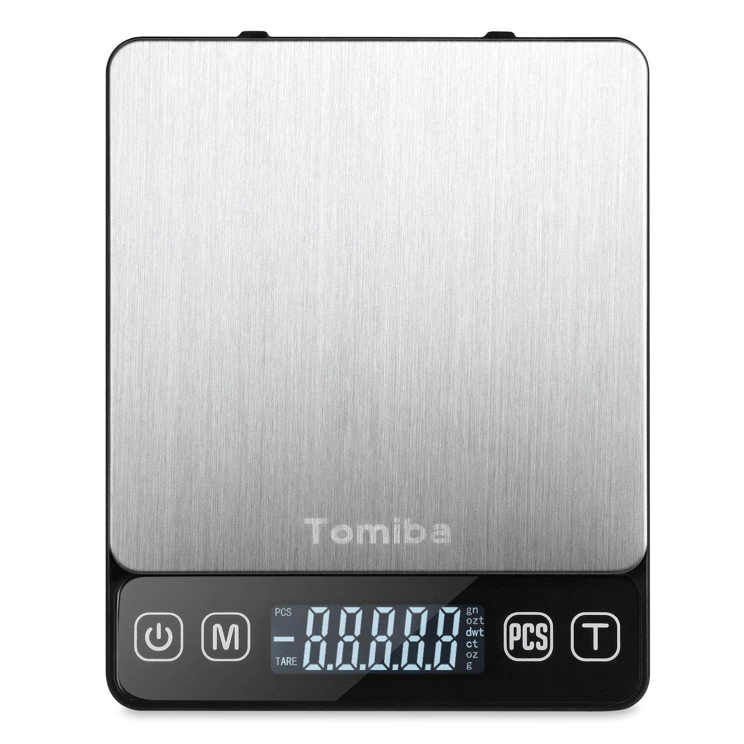 Digital Touch Pocket Scale 0.01oz - Tomiba 3000g Small Portable Electronic Precision Scale (0.1g) Resolution 2 AAA Batteries Included