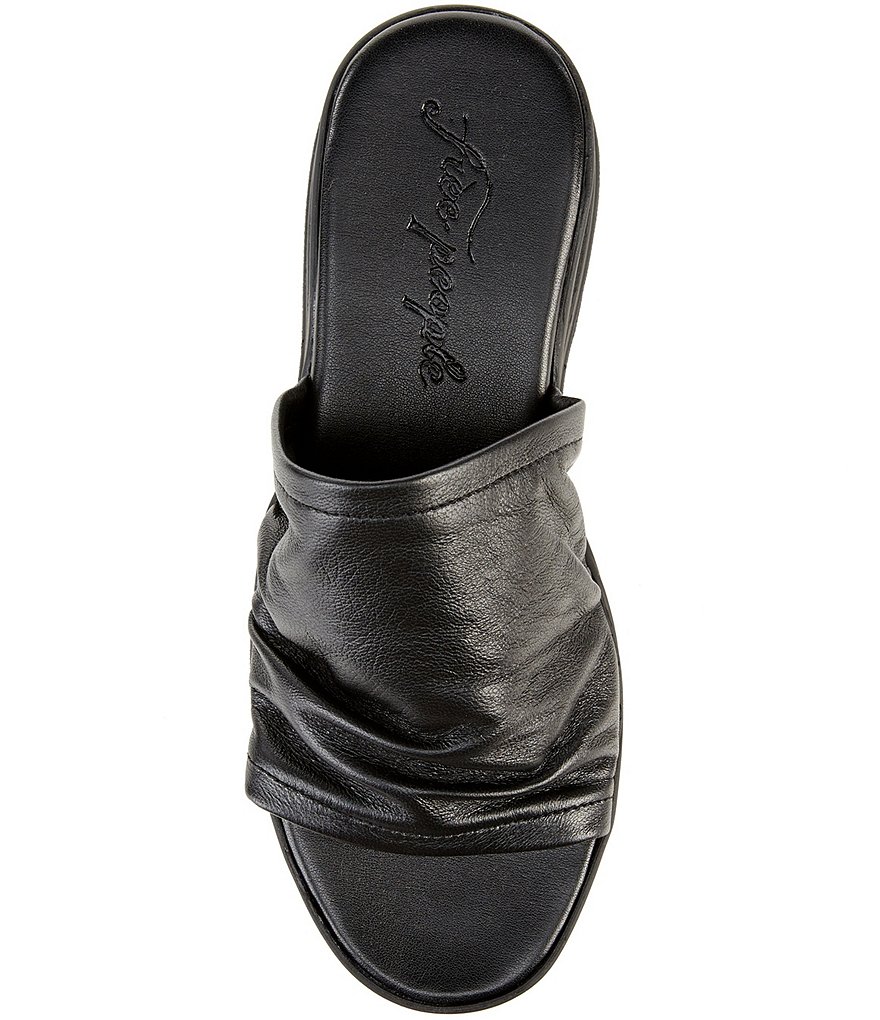 Free People Poolslide Sporty Scrunch Leather Platform Sandals
