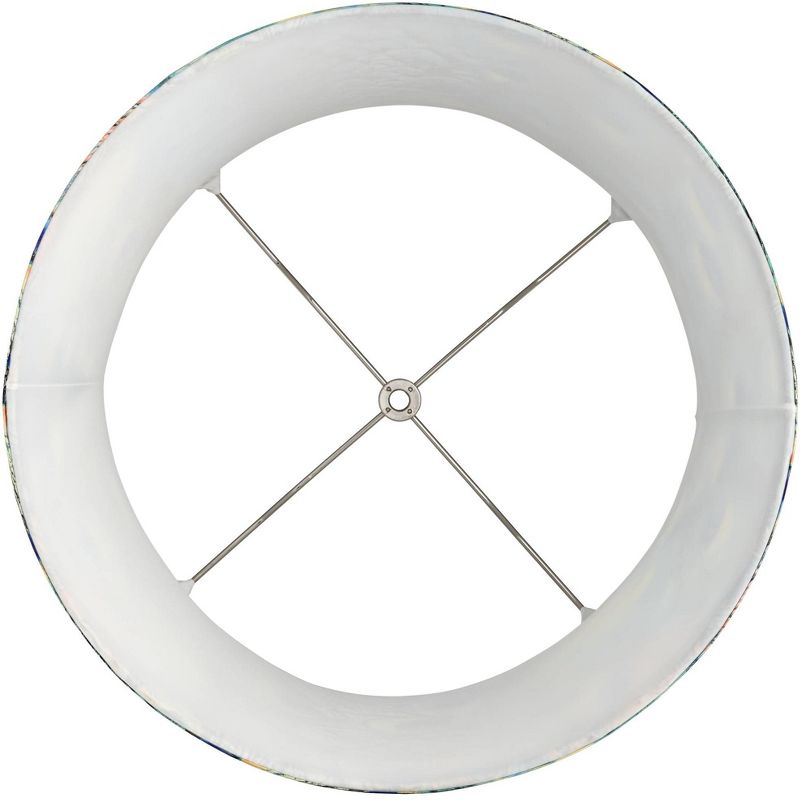 Springcrest Off-White White Drum Lamp Shade Modern Silver Circles 15x16x11 - Spider