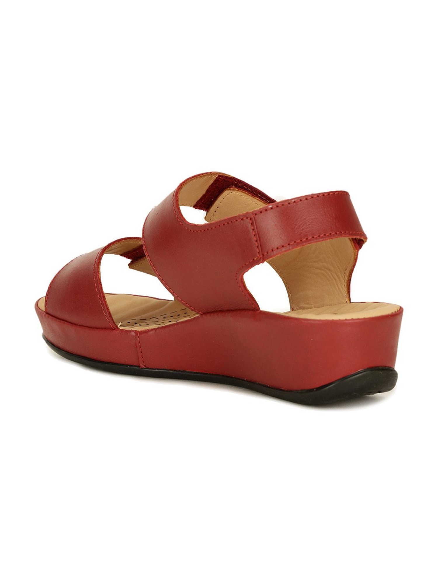 Scholl by Bata Women's Red Back Strap Wedges