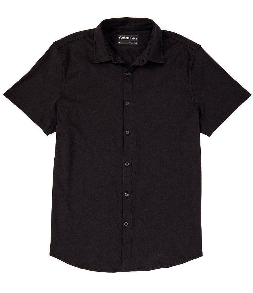 Calvin Klein Liquid Knit Short-Sleeve Woven Shirt