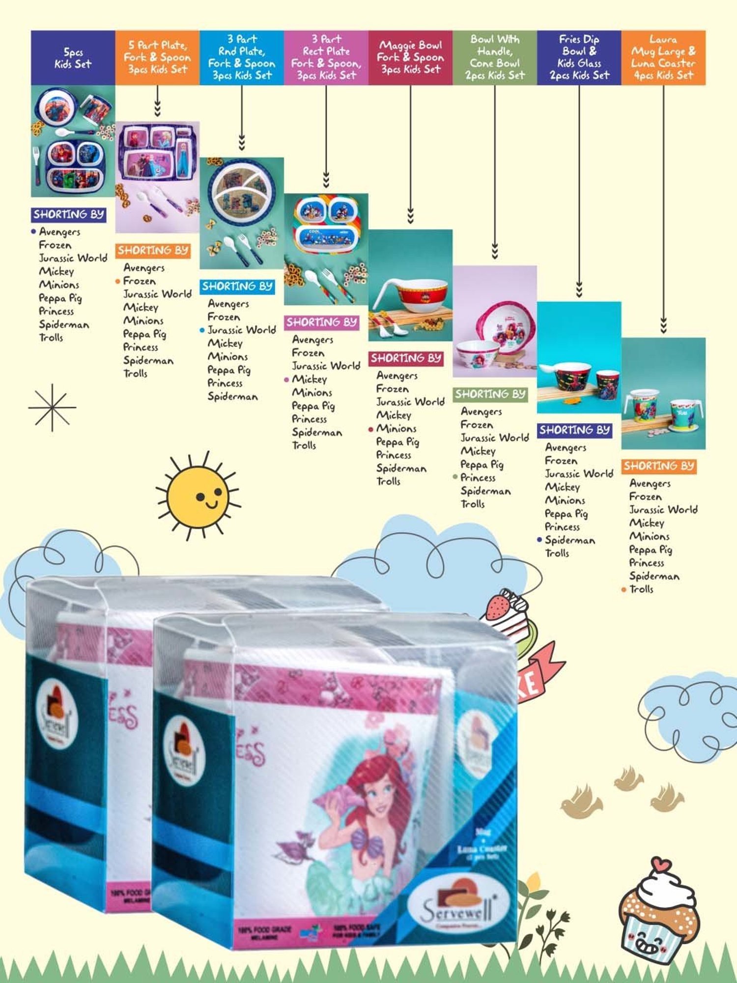 Servewell Princess Melamine Large Laura Mugs - Set of 4