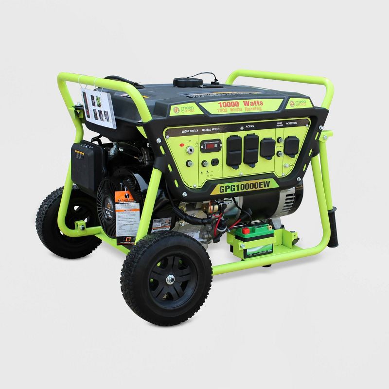 10000W Electric Start Generator Green - Green-Power