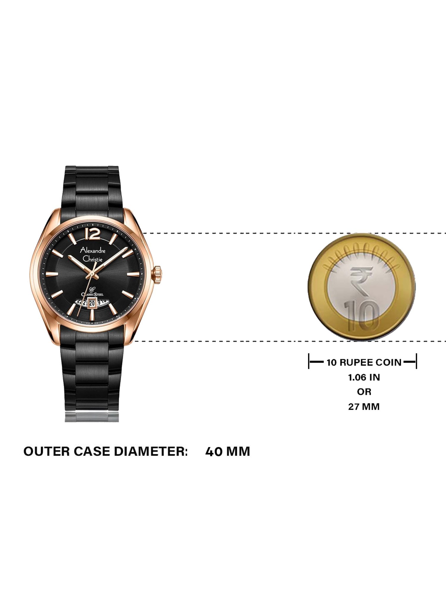 ALEXANDRE CHRISTIE 8679MDBBRBA AC Collection Classic Analog Watch for Men