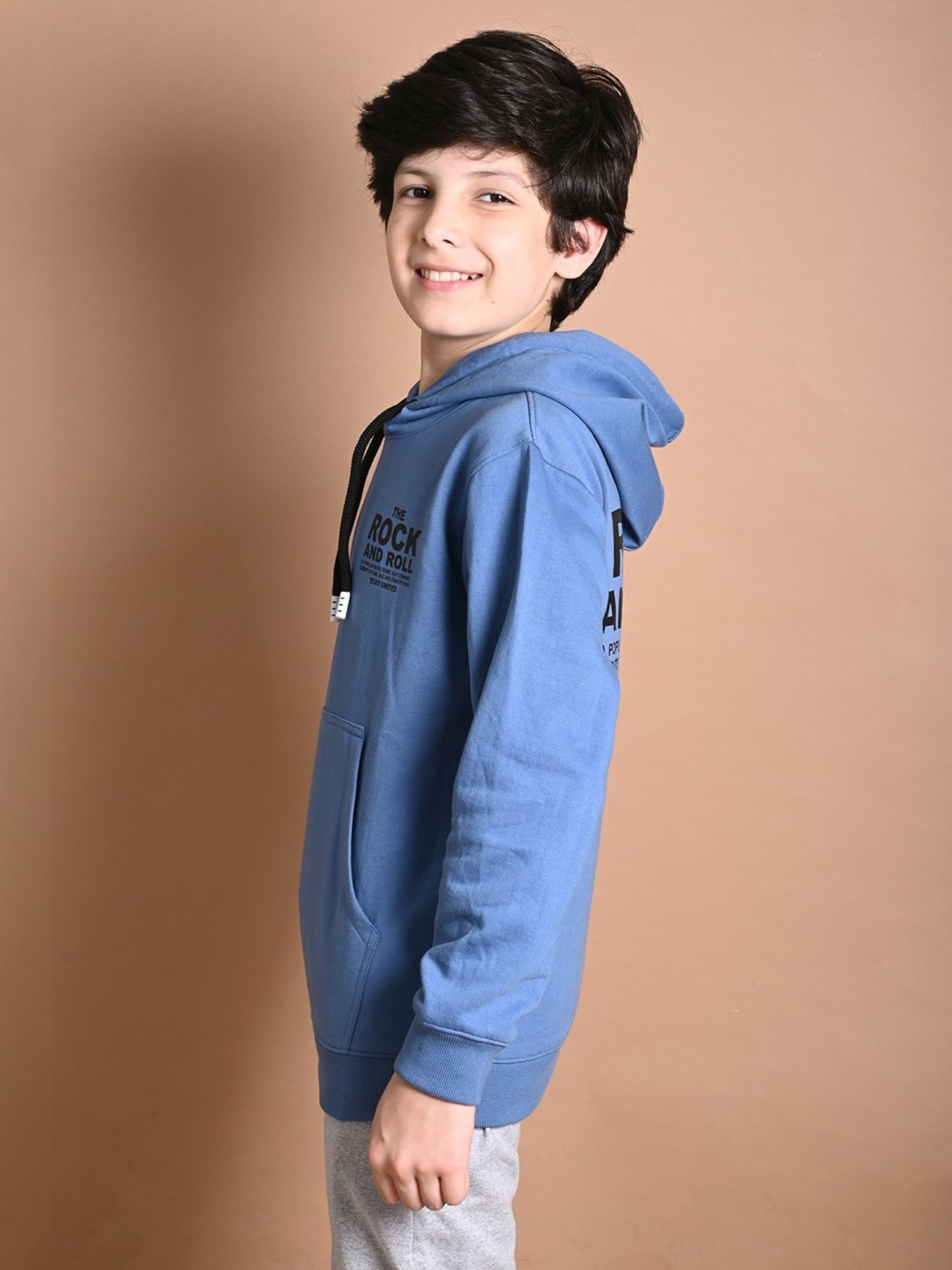 LilPicks Kids Blue Printed Full Sleeves Sweatshirt