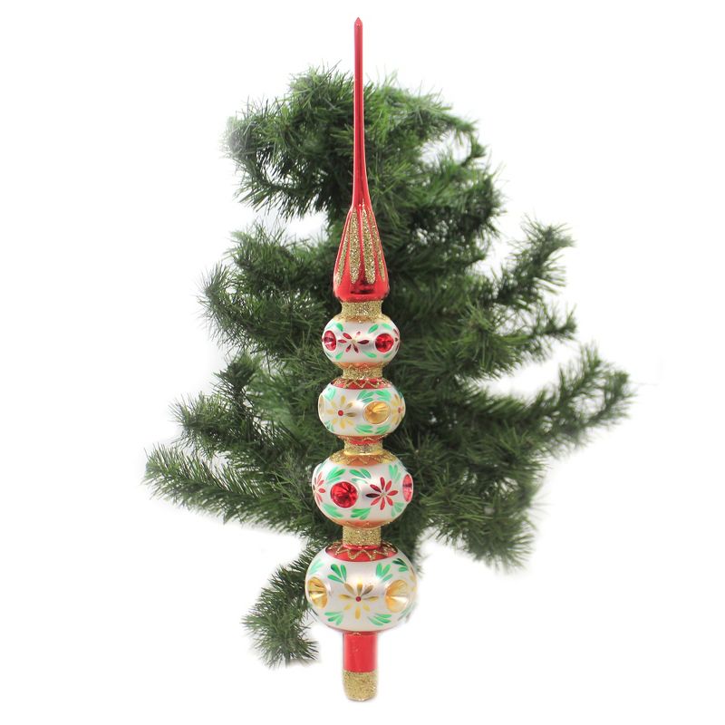 Christina's World 18.5" Old World Floral Tree Top Finial Christmas Reflectors  -  Tree Toppers