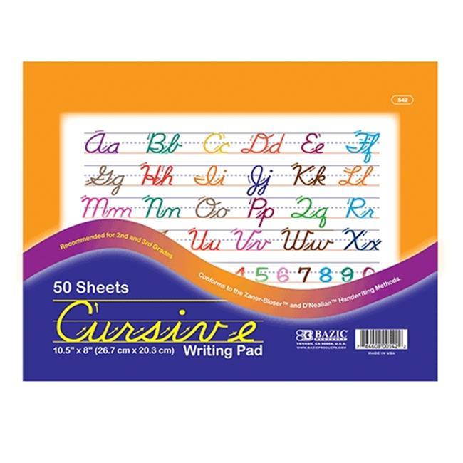 BAZIC 50 Ct. 10.5" X 8" Cursive Writing Pad