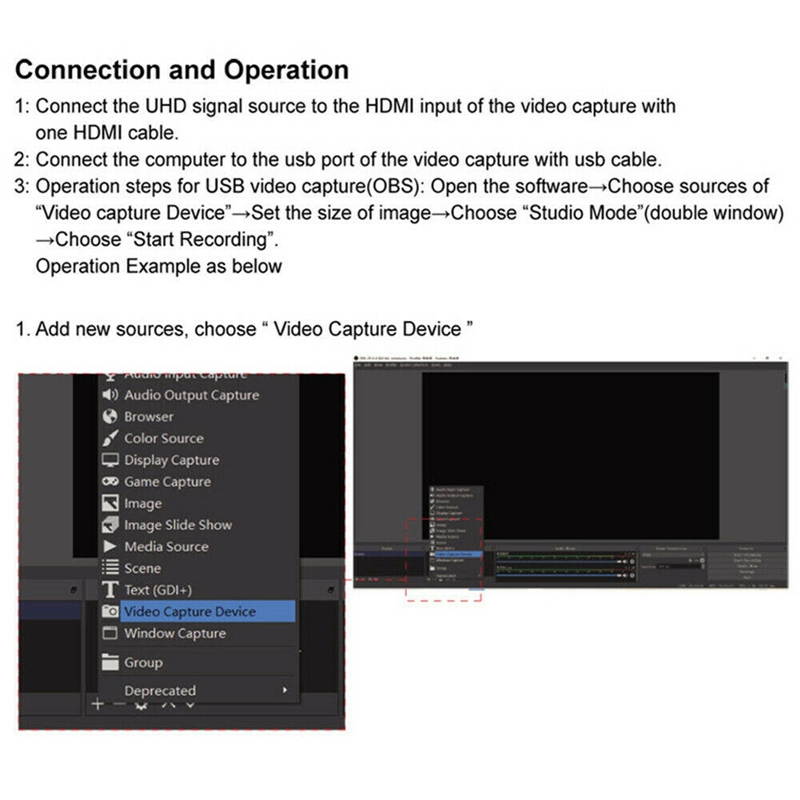 USB 2.0 To HDMI Video Capture Card For high-definition acquisition, teaching records, medical imaging