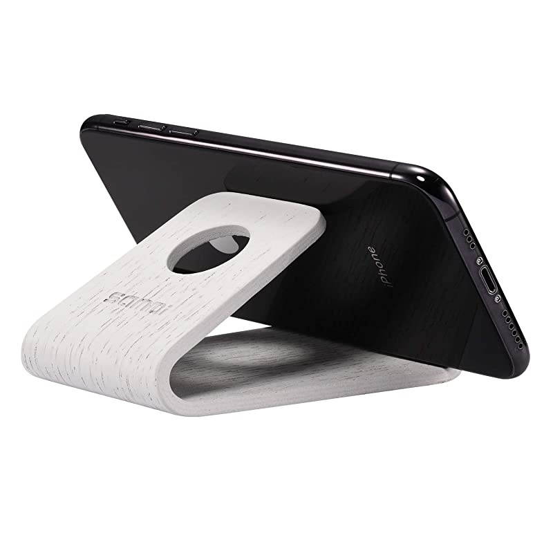 Wood Cell Phone Stand for iPhone 5 6 7 8 X Plus, LG, Huawei, XiaoMi, Samsung Galaxy S5 S7 S6 (Oak Wood Black)