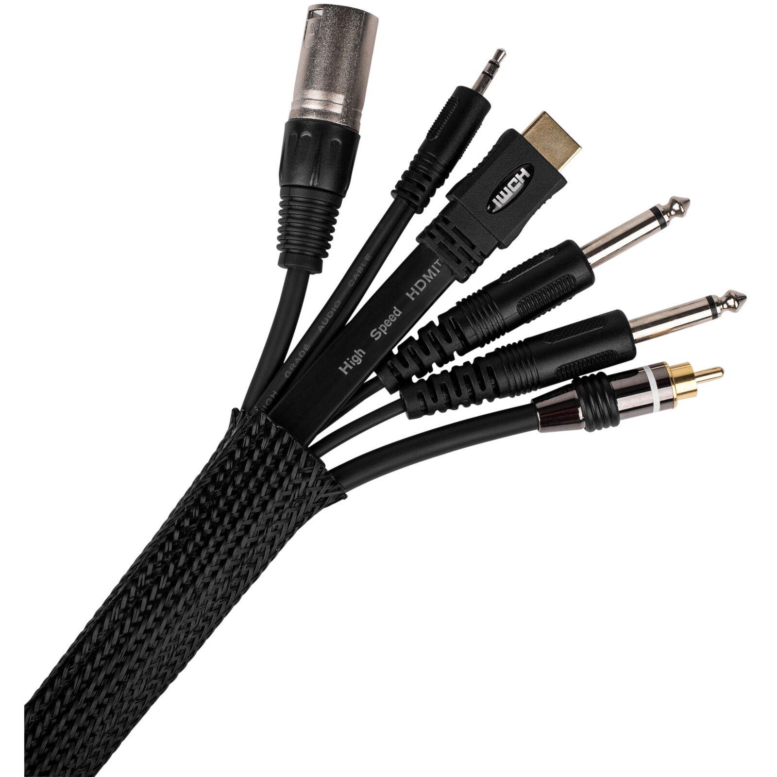 Audtek VCW9 Black Cable Wrap with Hook & Loop Seal 9 ft.