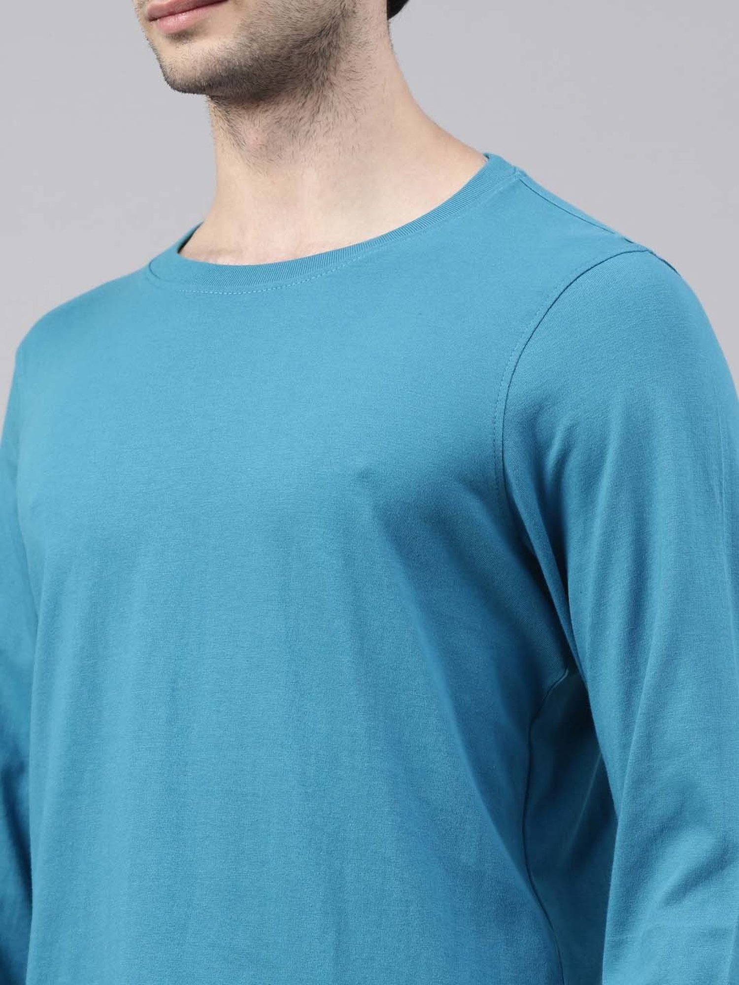 Bushirt Blue Cotton Crew T-Shirt