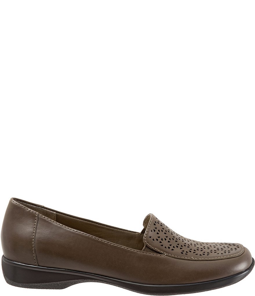 Trotters Jenn Metallic Leather Laser Cut Out Loafers