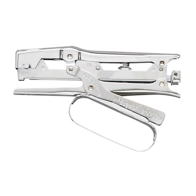 Ace Clipper Stapler Lightweight 210 Staple Capacity Chrome 07020
