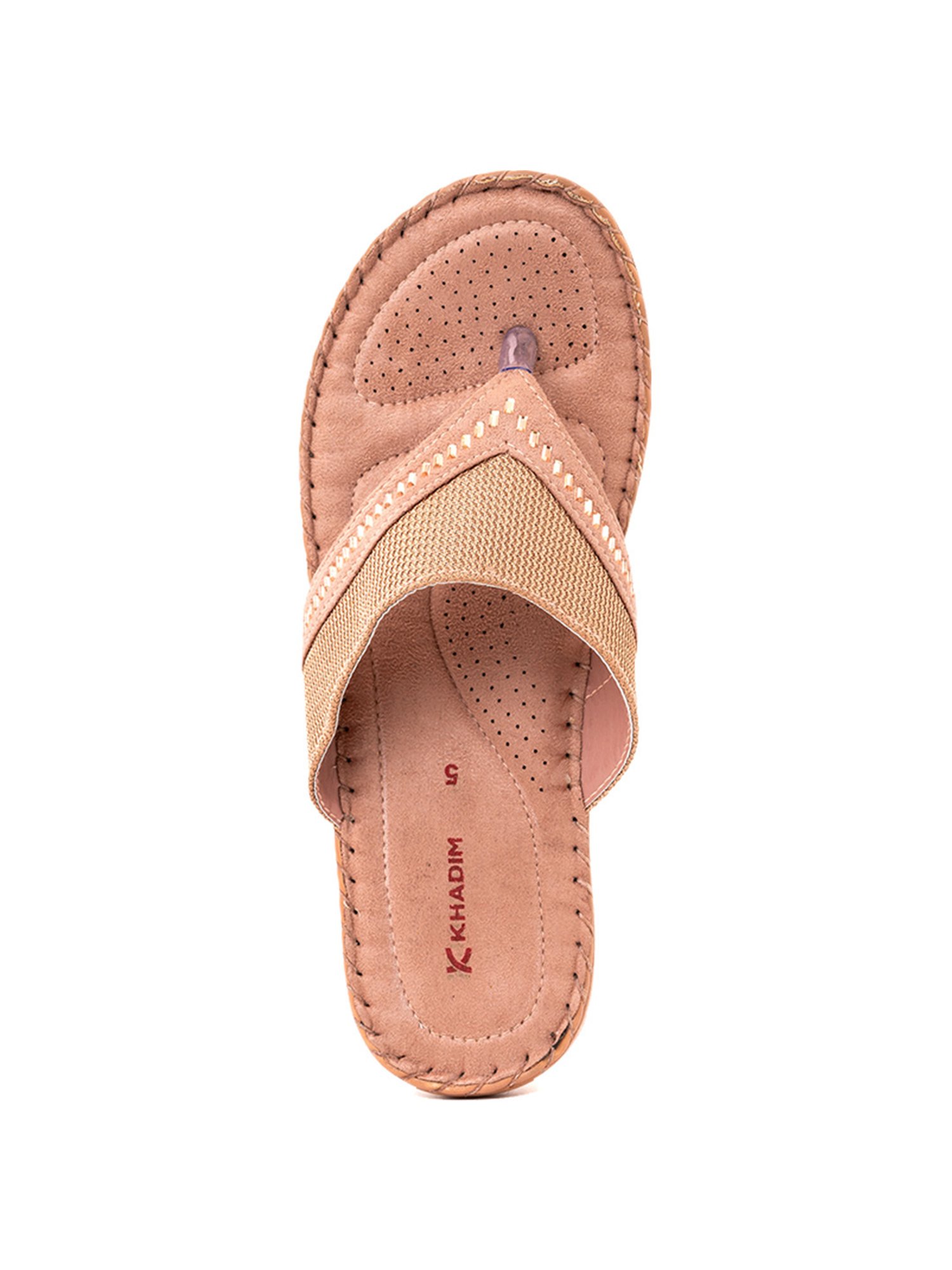 Khadim Women's Pink Thong Wedges