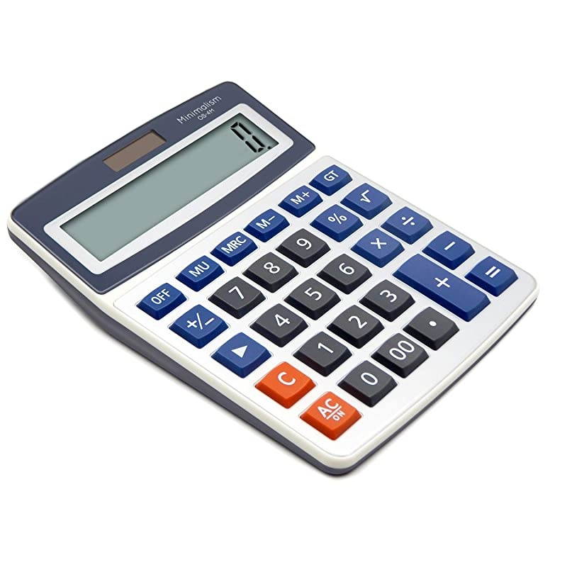 Basic Office Calculators,Solar and Battery Dual Power Electronic Calculator Portable Large LCD Display Calculator Big Numbers Desktop Calculator (Big Size)
