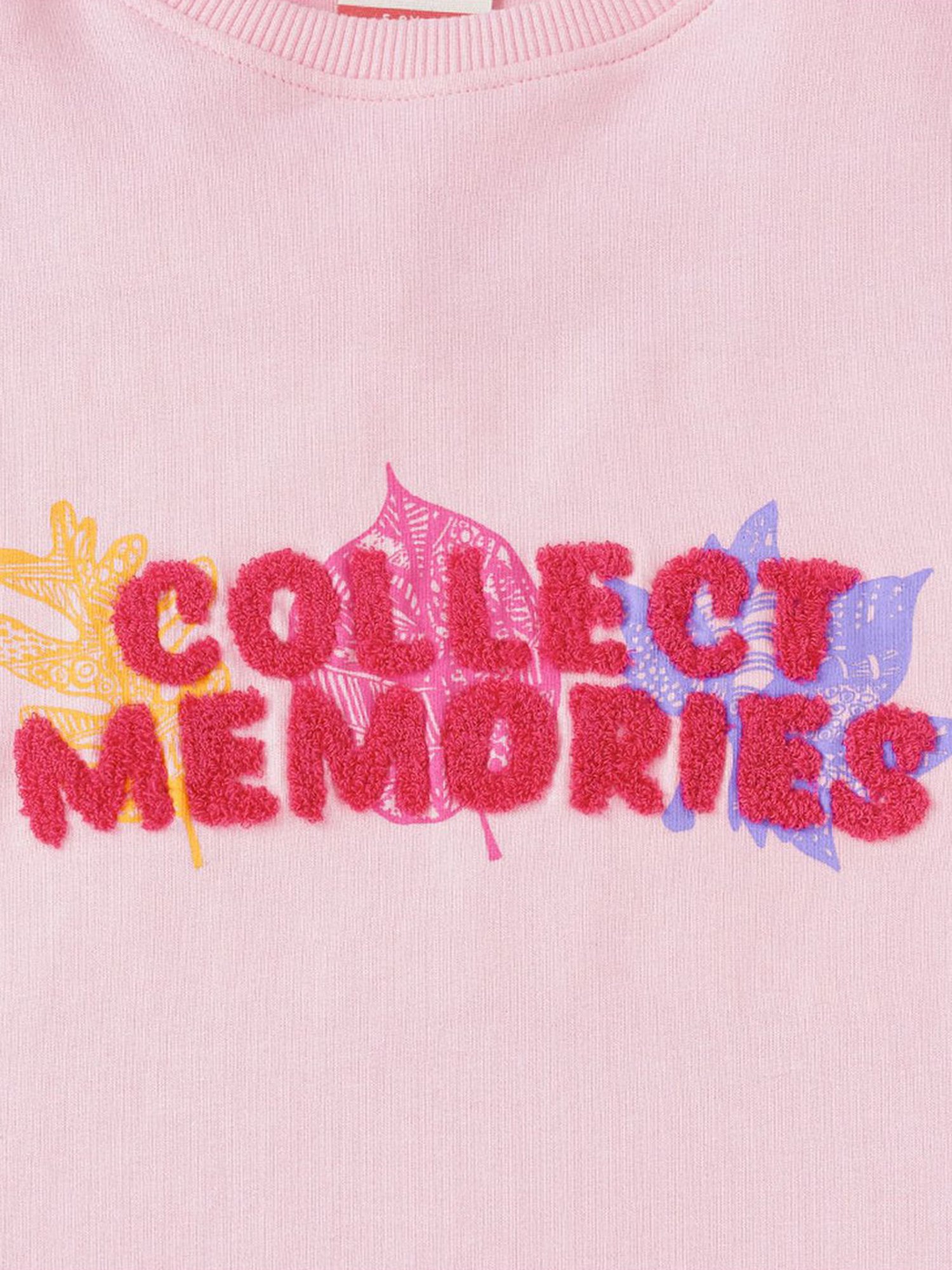 Ed-a-Mamma Kids Pink Cotton Applique Full Sleeves Sweatshirt