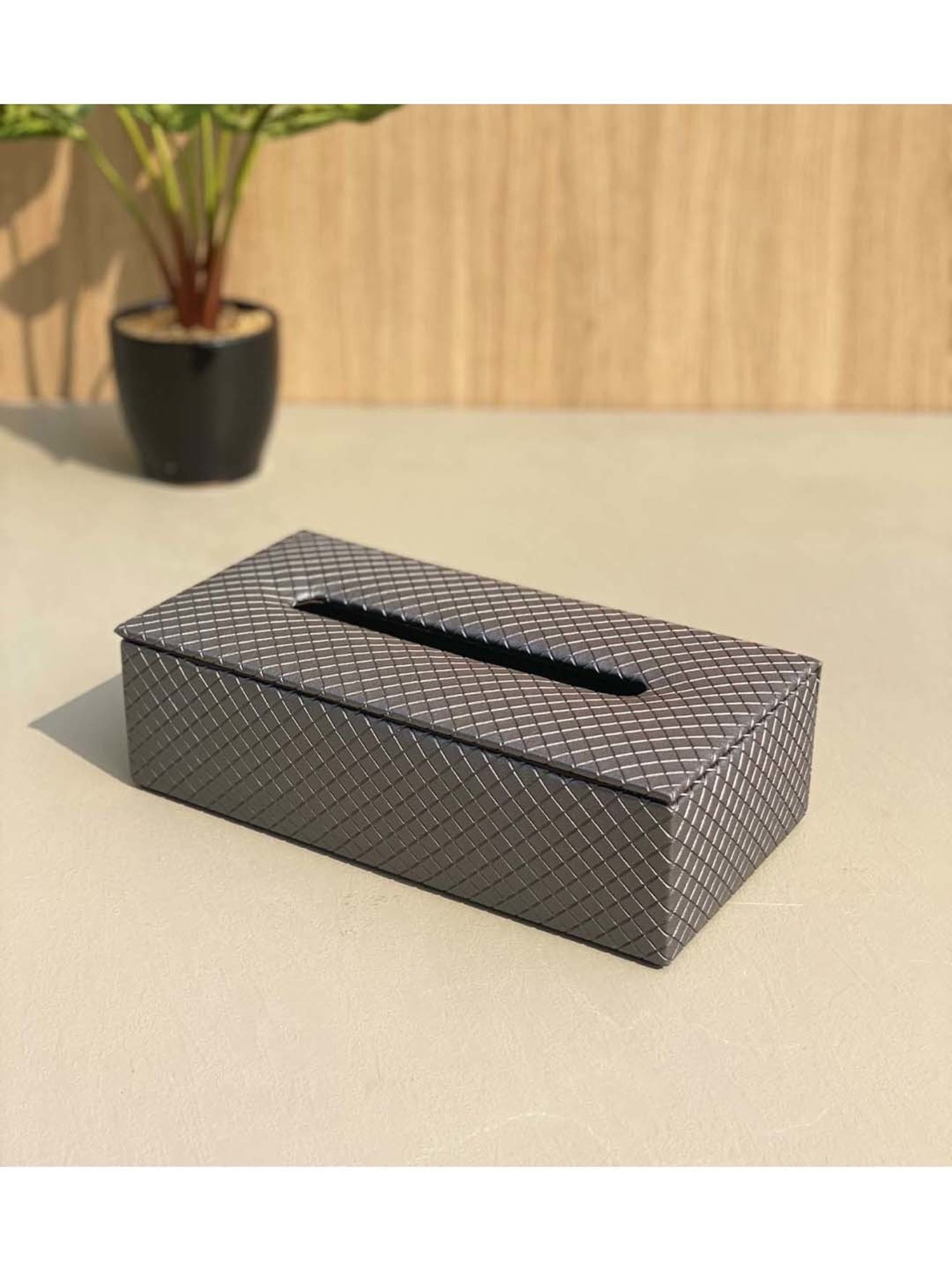 Mason Home Braided Grey Tissue Box