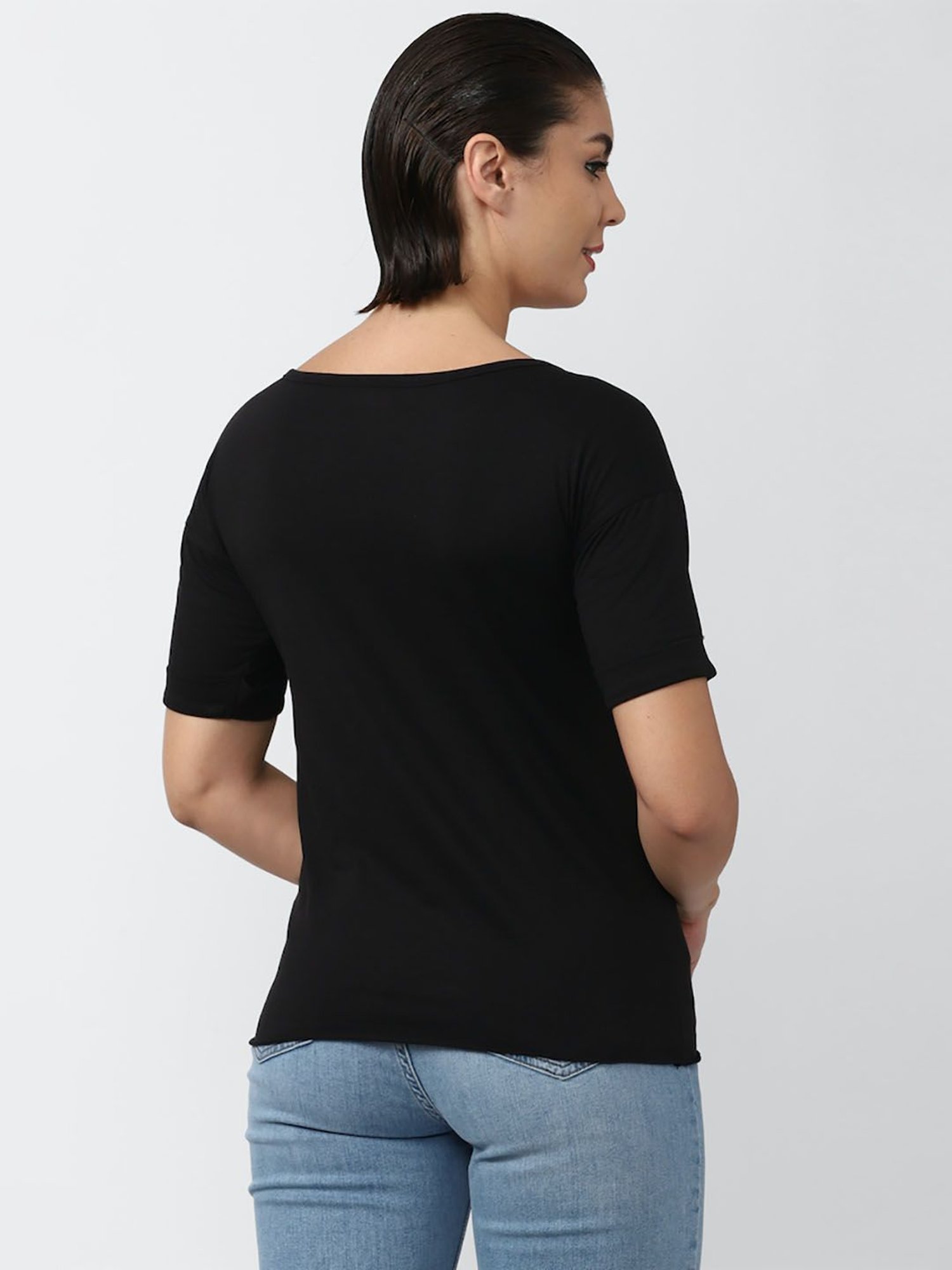 Forever 21 Black Graphic Print Top