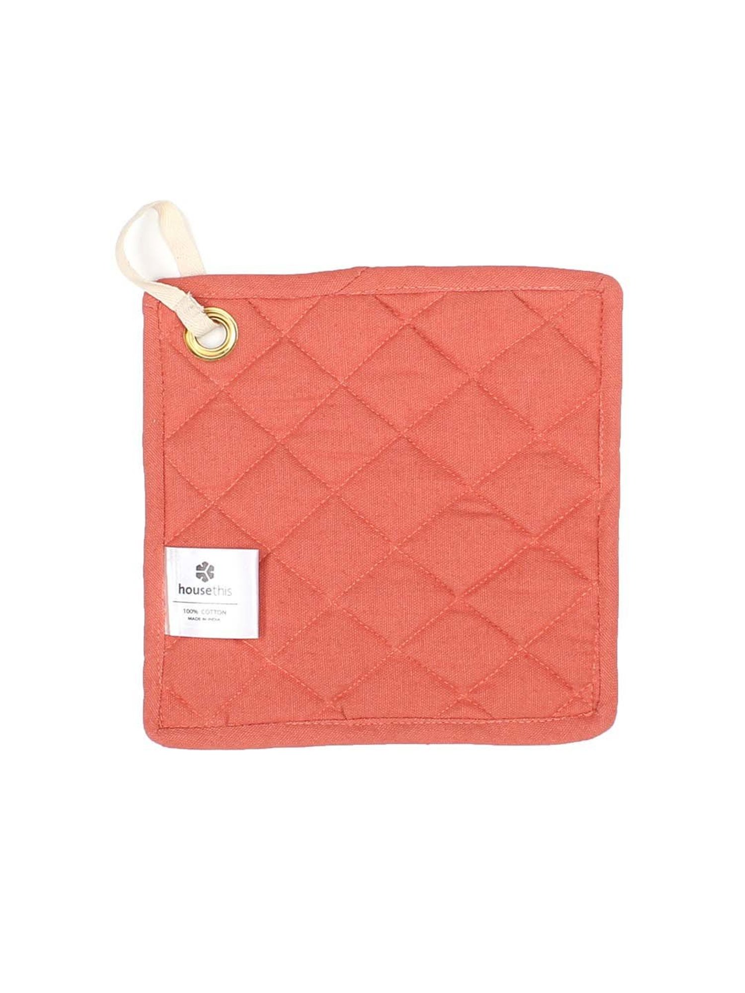 House This Hemis Gompa Pink Cotton Pot Holders - Set of 2