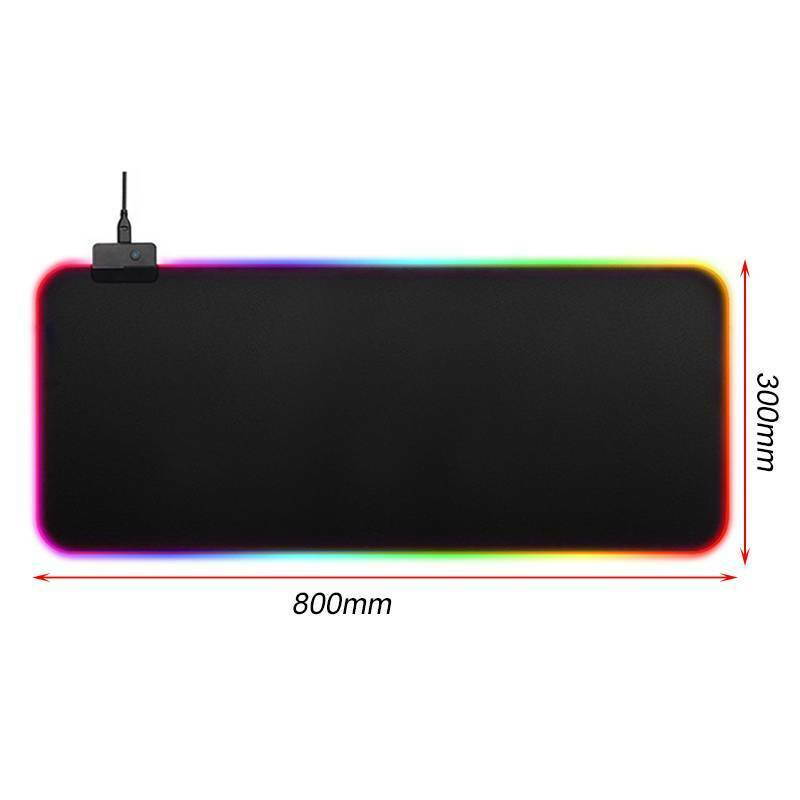 RGB Soft Gaming Mouse Pad Large, Oversized Glowing Led Extended Mousepad, Non-Slip Rubber Base Computer Keyboard Pad Mat,31.5X 11.8in