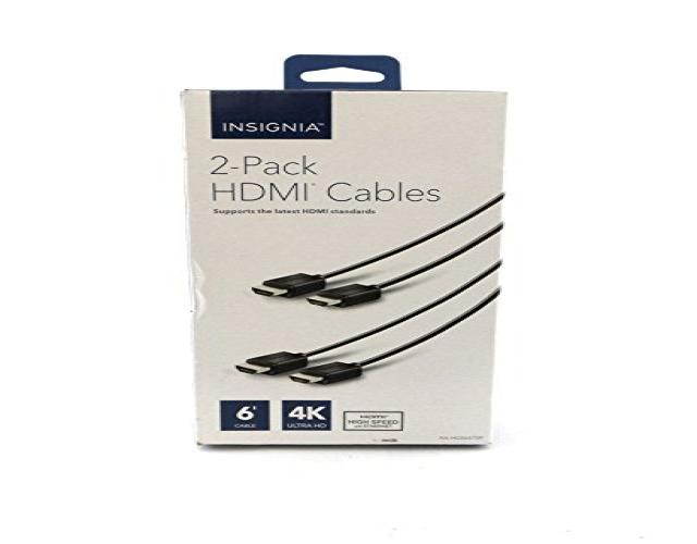 Insignia - 6' 4K UltraHD HDMI Cable (2-pack) - Black NS-HG06572P