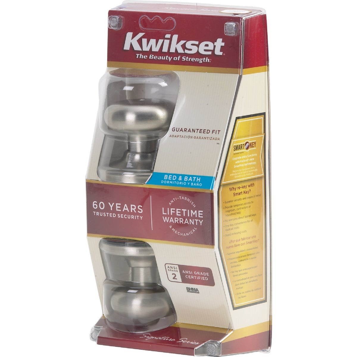 Kwikset Signature Series Satin Nickel Bed & Bath Door Knob 730J 15 CP