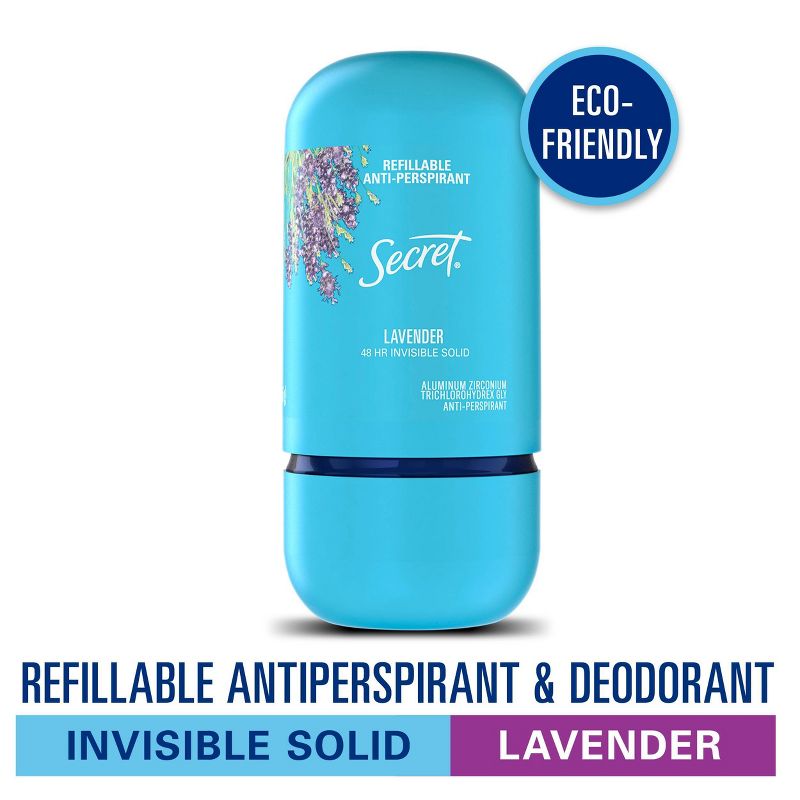 Secret Refillable Invisible Solid Antiperspirant & Deodorant Lavender scent - 2oz