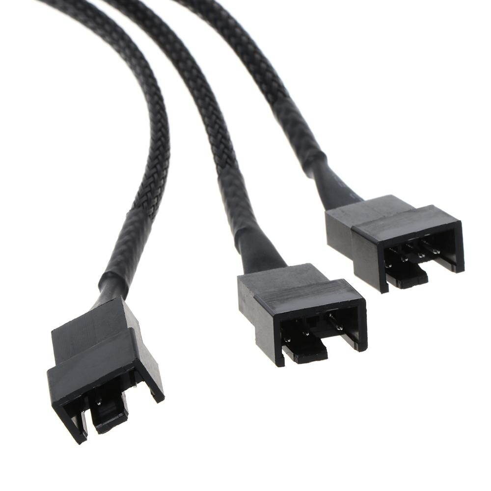 30CM 4Pin to 3 Ways Y Splitter Cable Fan 4 Pin to 3x4Pin/3Pin Extension Cable for PC Computer Laptop Accessories