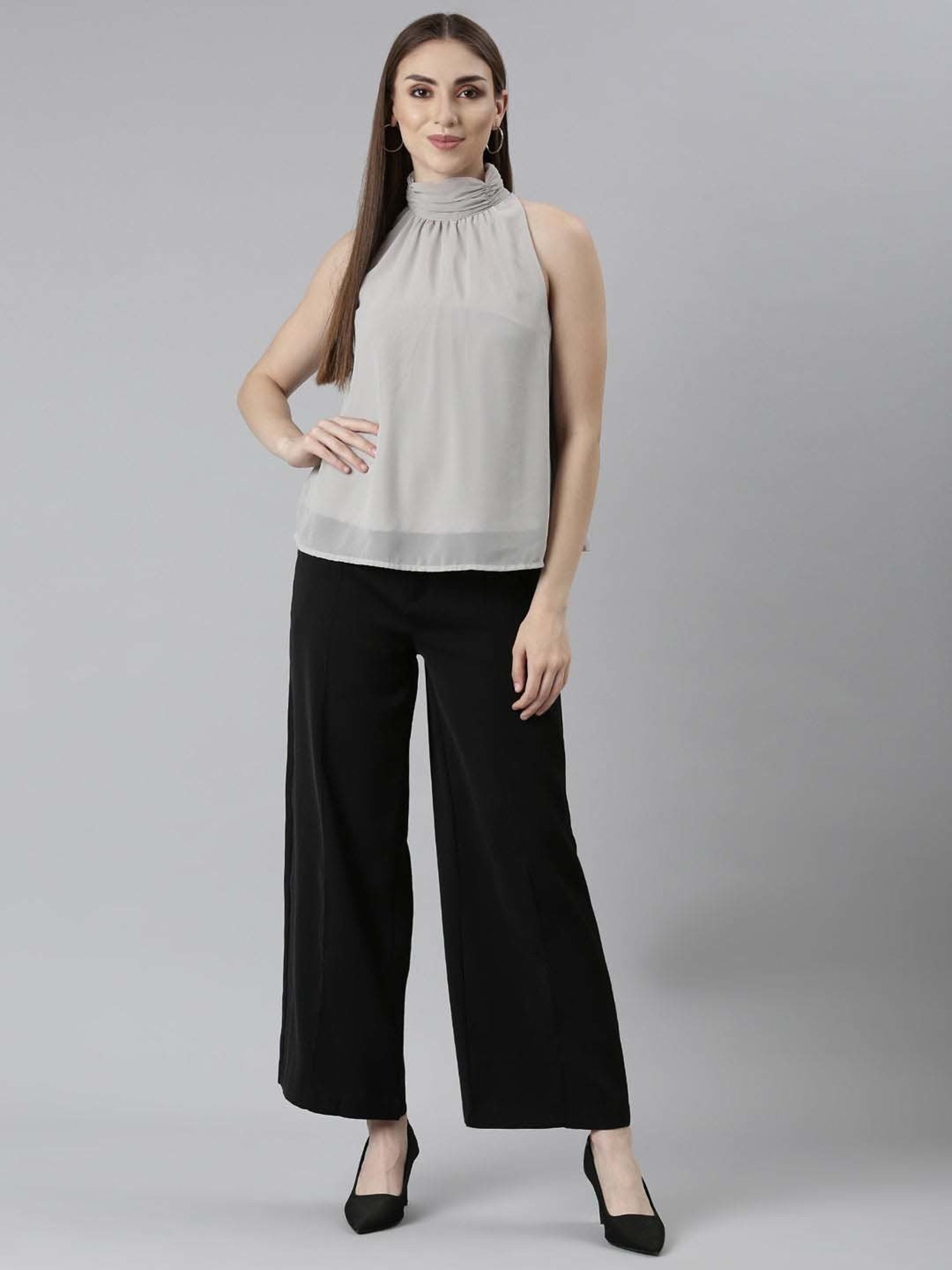 Go Colors! Black Mid Rise Flared Pants