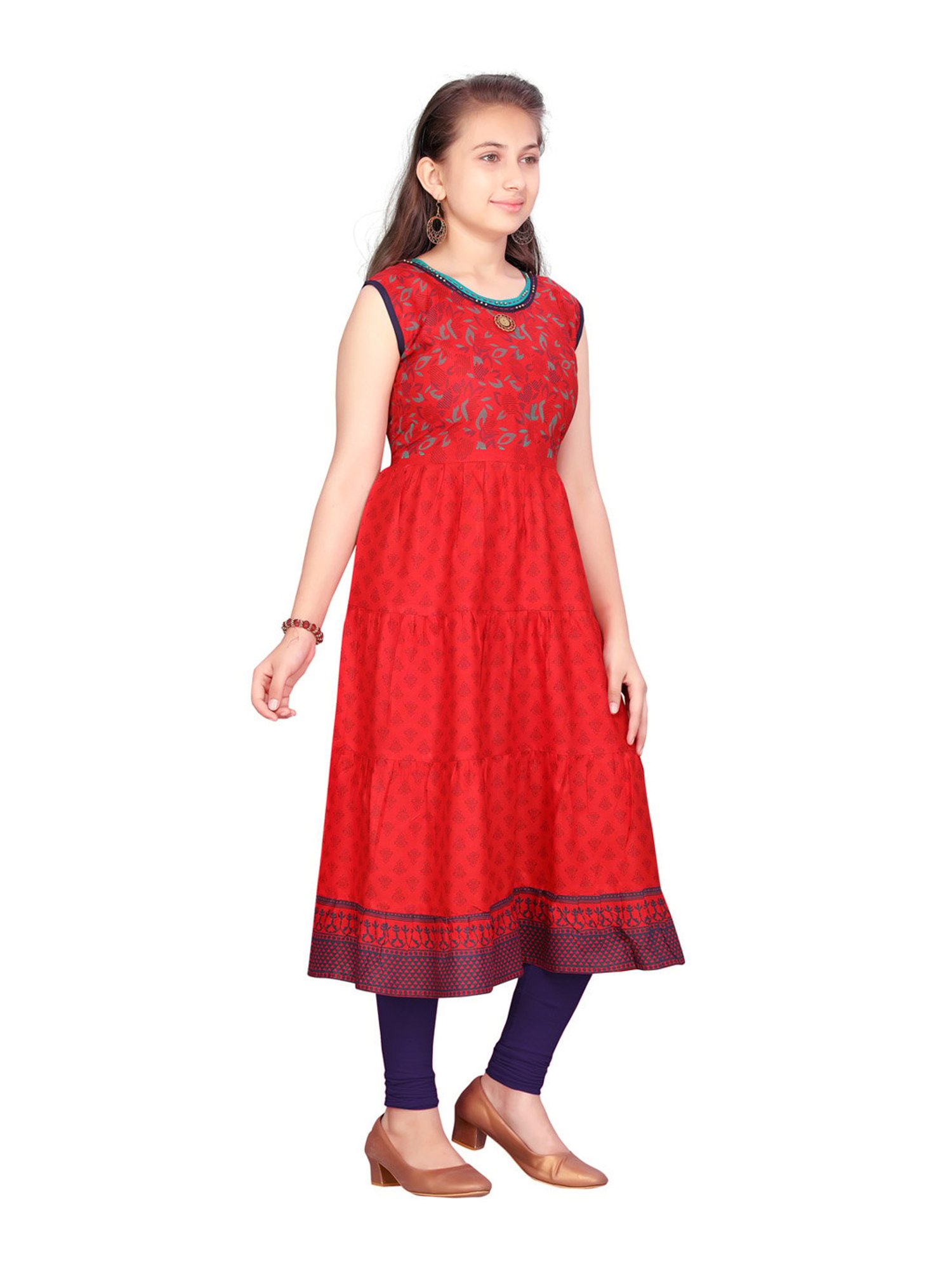 Peppermint Kids Navy Regular Fit Kurta Set